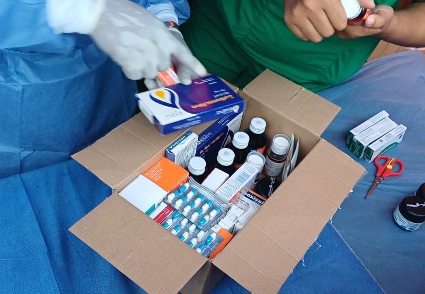 Medicines delivered to care stations.