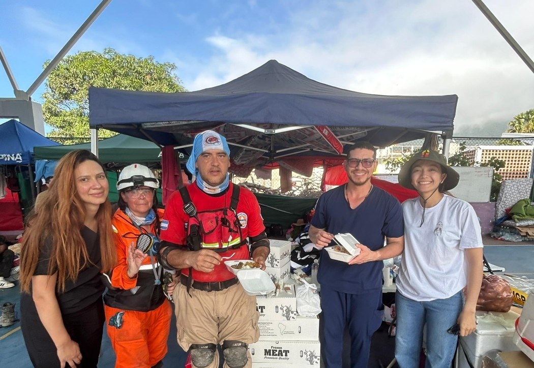 Argentine rescuers at base camp.